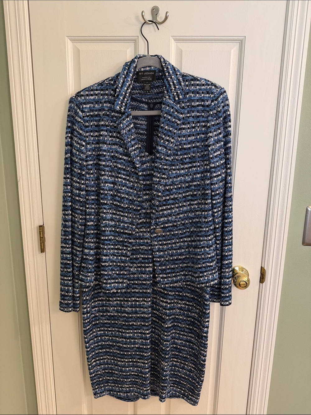 St. John Collection Navy and White suit.  Includes jacket and dress.